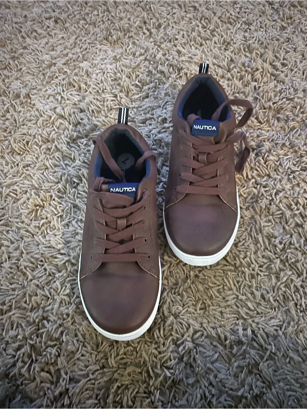 Nautica Chocolate Brown Low-Top Lace-Up Sneakers